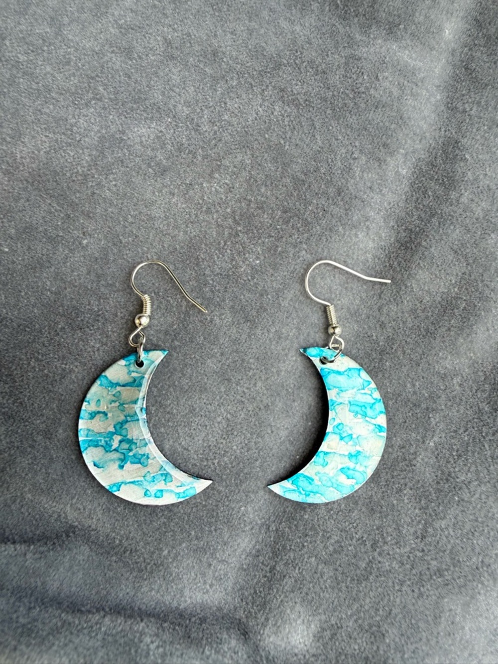 Hand Crafted Turquoise Crescent Moon Earrings